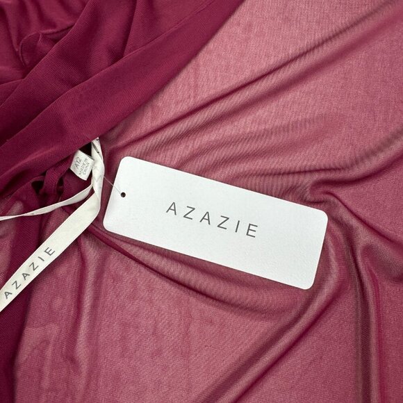 Azazie Maura Mulberry Pantsuit Sequins Chiffon 3- Piece Special Occasion SZ 12 - Picture 10 of 16